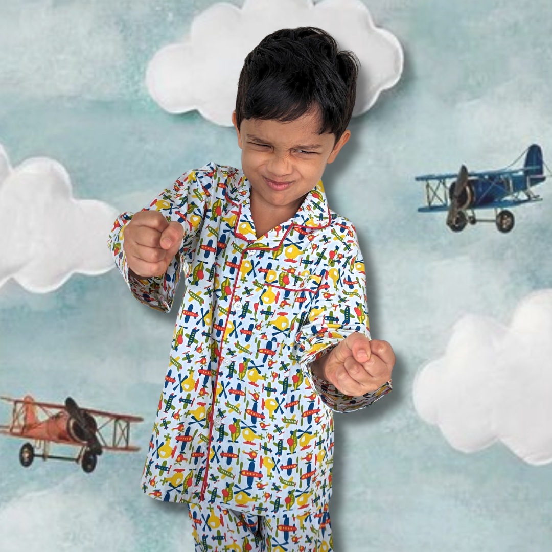 Cotton Pajama Set for Kids | Planes