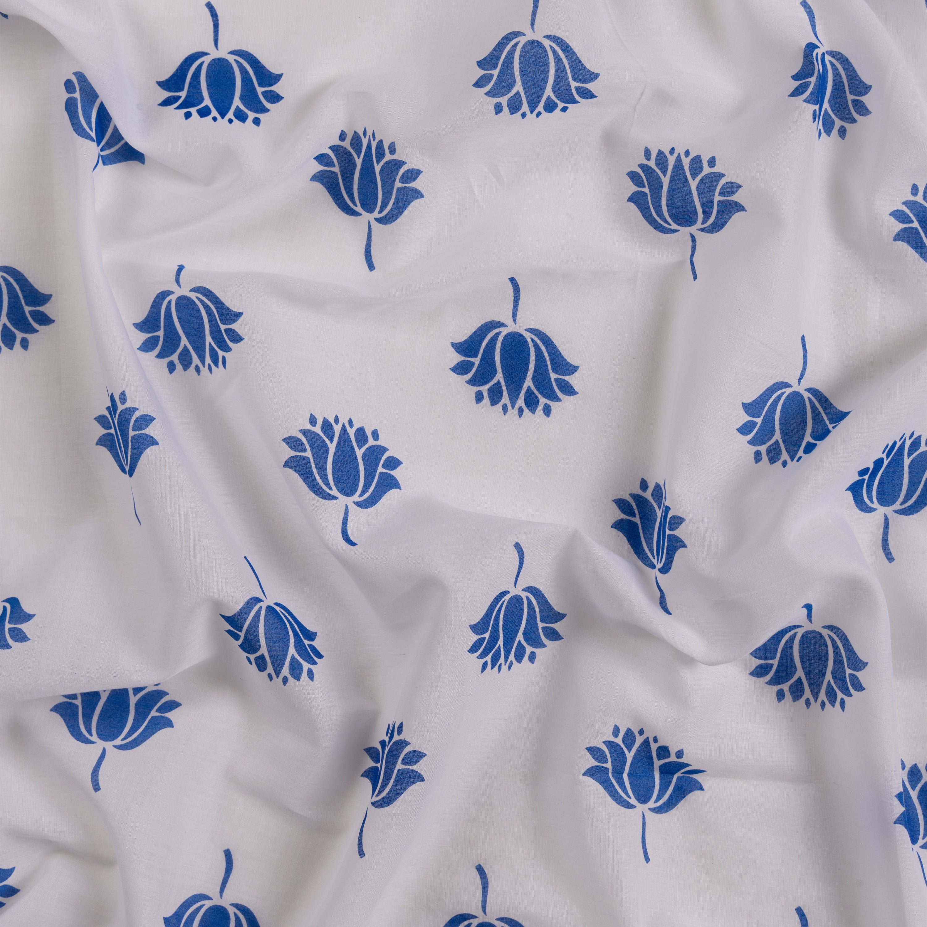 Tura Turi Muslin Swaddle Indian Lotus, Blue