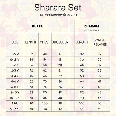 Malmal Kurta-Sharara Set | Bhil Tiger | Newborn to Adult sizes