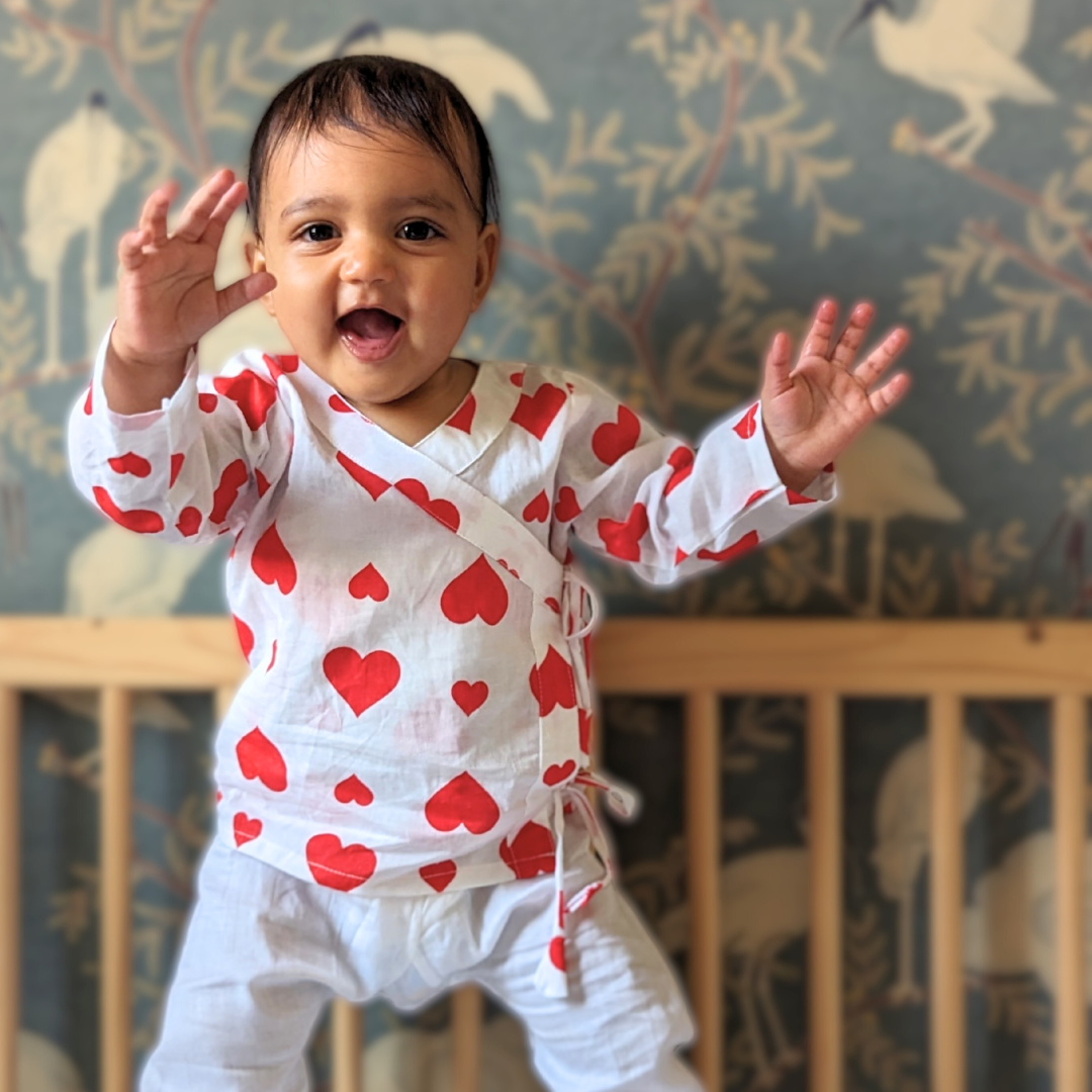 Tura Turi baby angrakha jhablas and cotton muslin co-ord sets for newborns