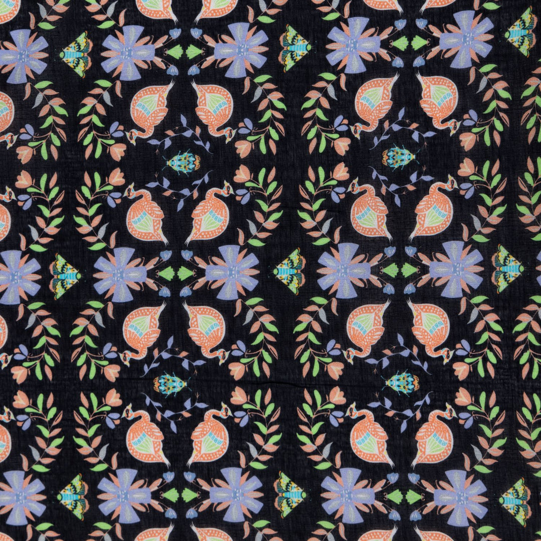 Cotton Malmal Fabric | Black Forest