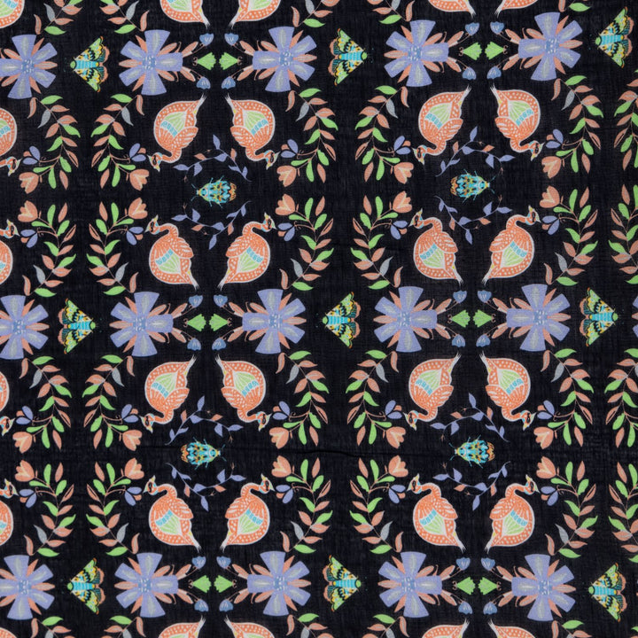 Cotton Malmal Fabric | Black Forest