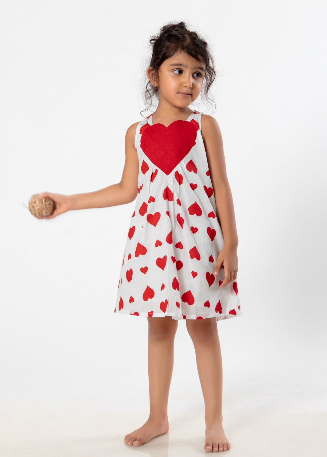 Cotton Dress | Hearts | 0-12Y
