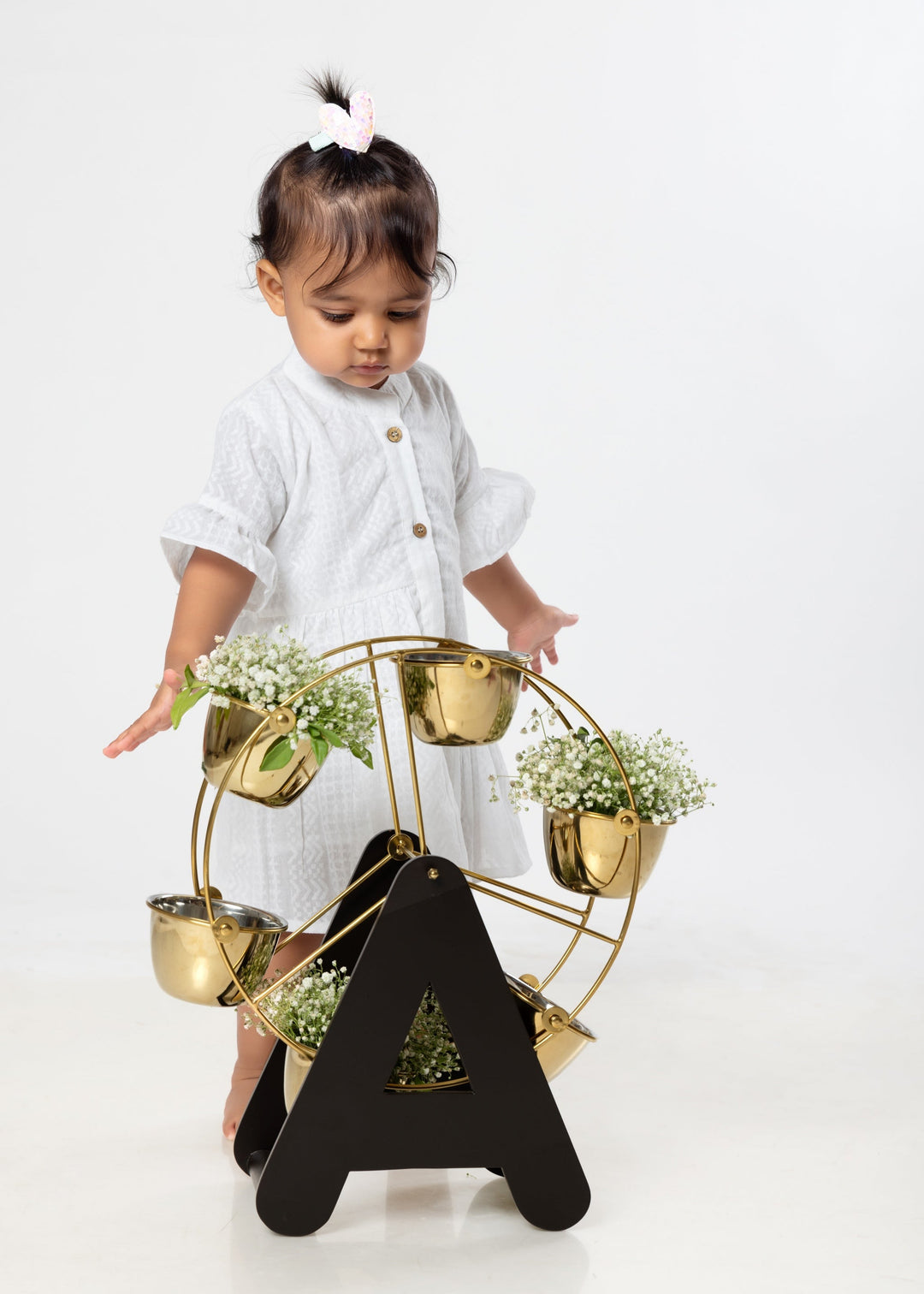 Cotton Dress | Colour Pop, White | 0-12Y