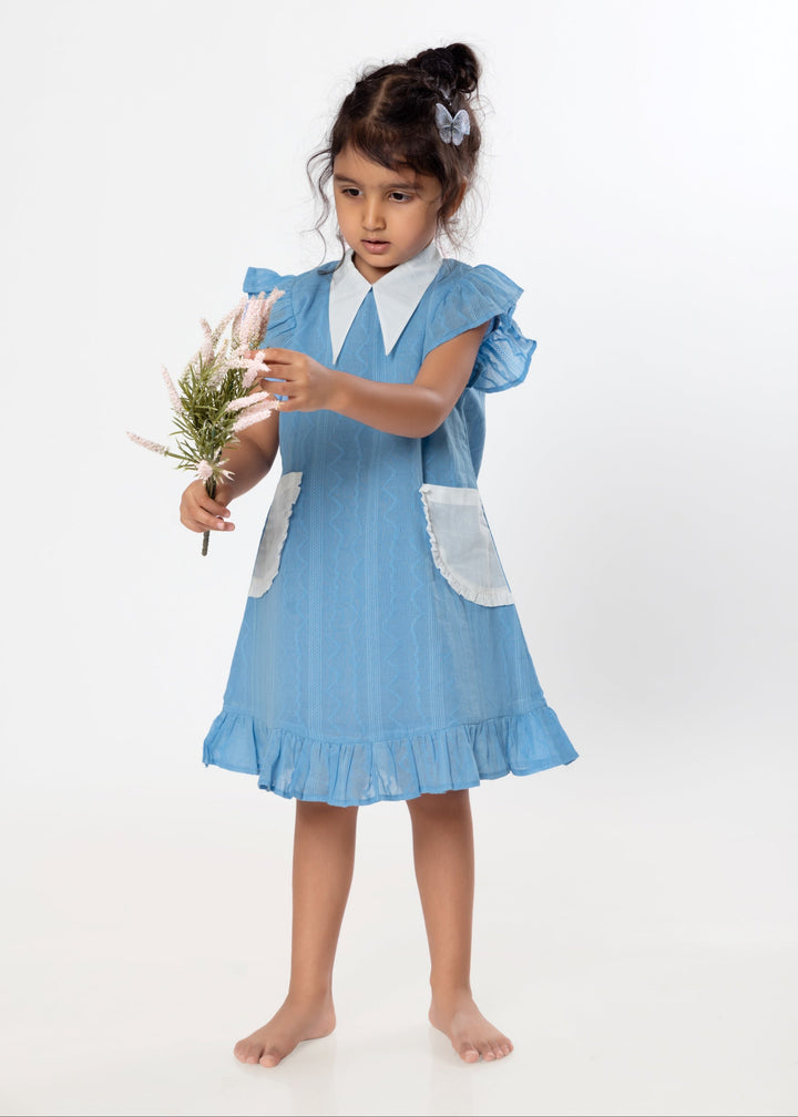 blue and white disney princess dress