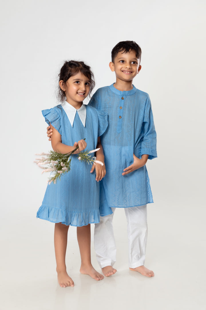 Cotton Kurta for Boys, Men | Colour Pop, Powder Blue