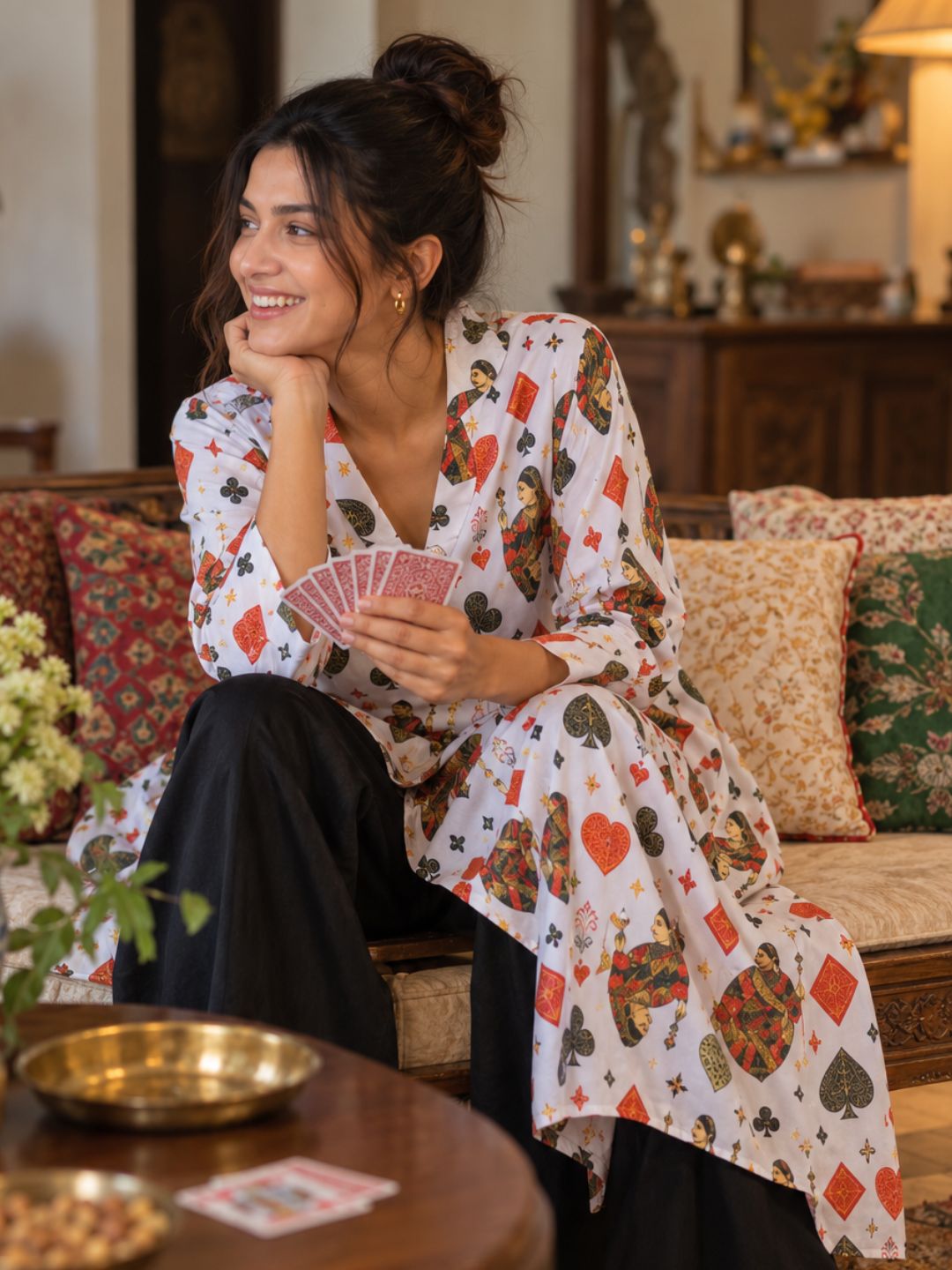Poker Face couple twinning kurta set for women by Tura Turi