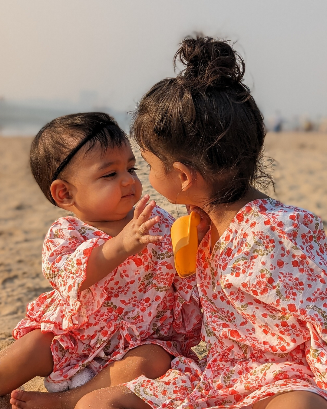 Cotton Malmal Beach Kaftan - Bougainvillea