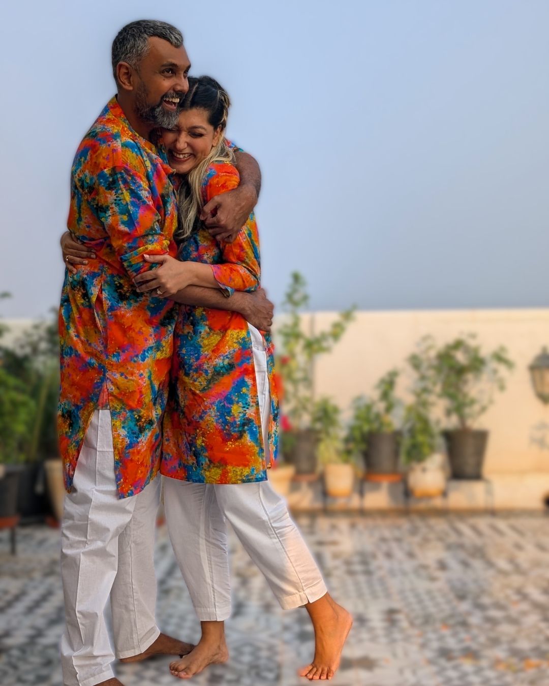 Holi print Cotton Kurta for Boys, Men | Gulaal