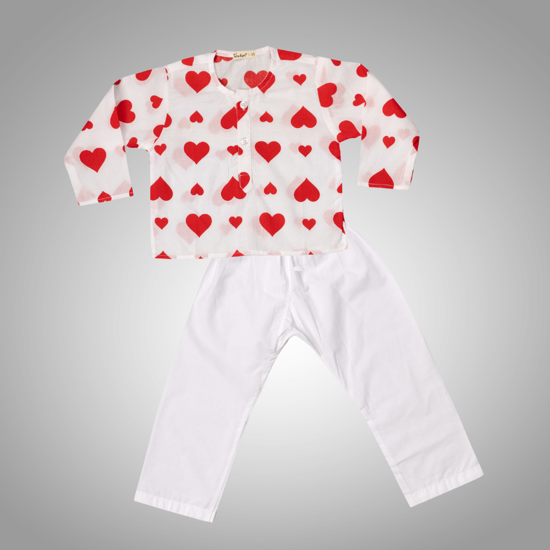 Cotton Night Wear for Kids | Hearts