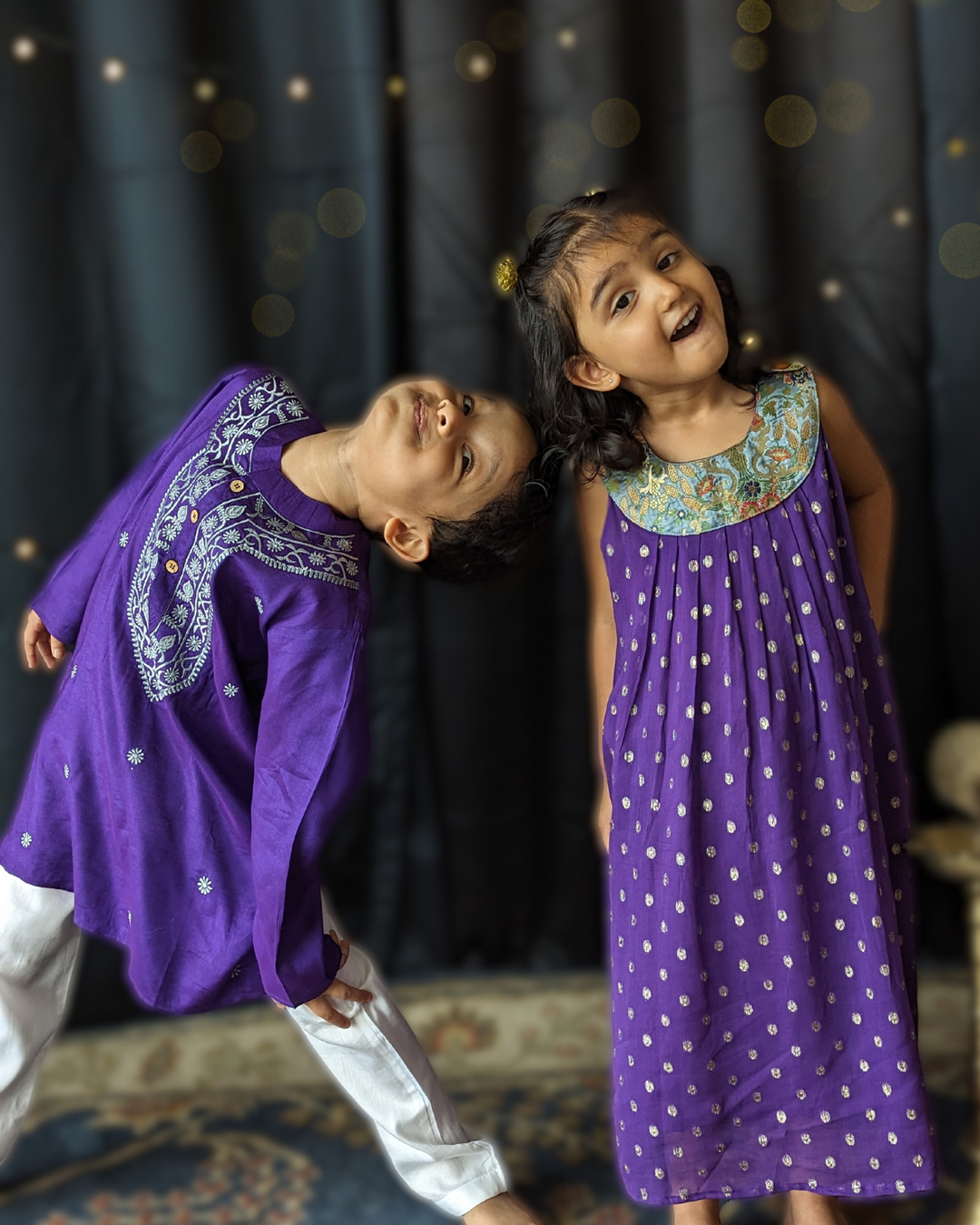 Purple Georgette Churidar Kurta | Girls &amp; Women