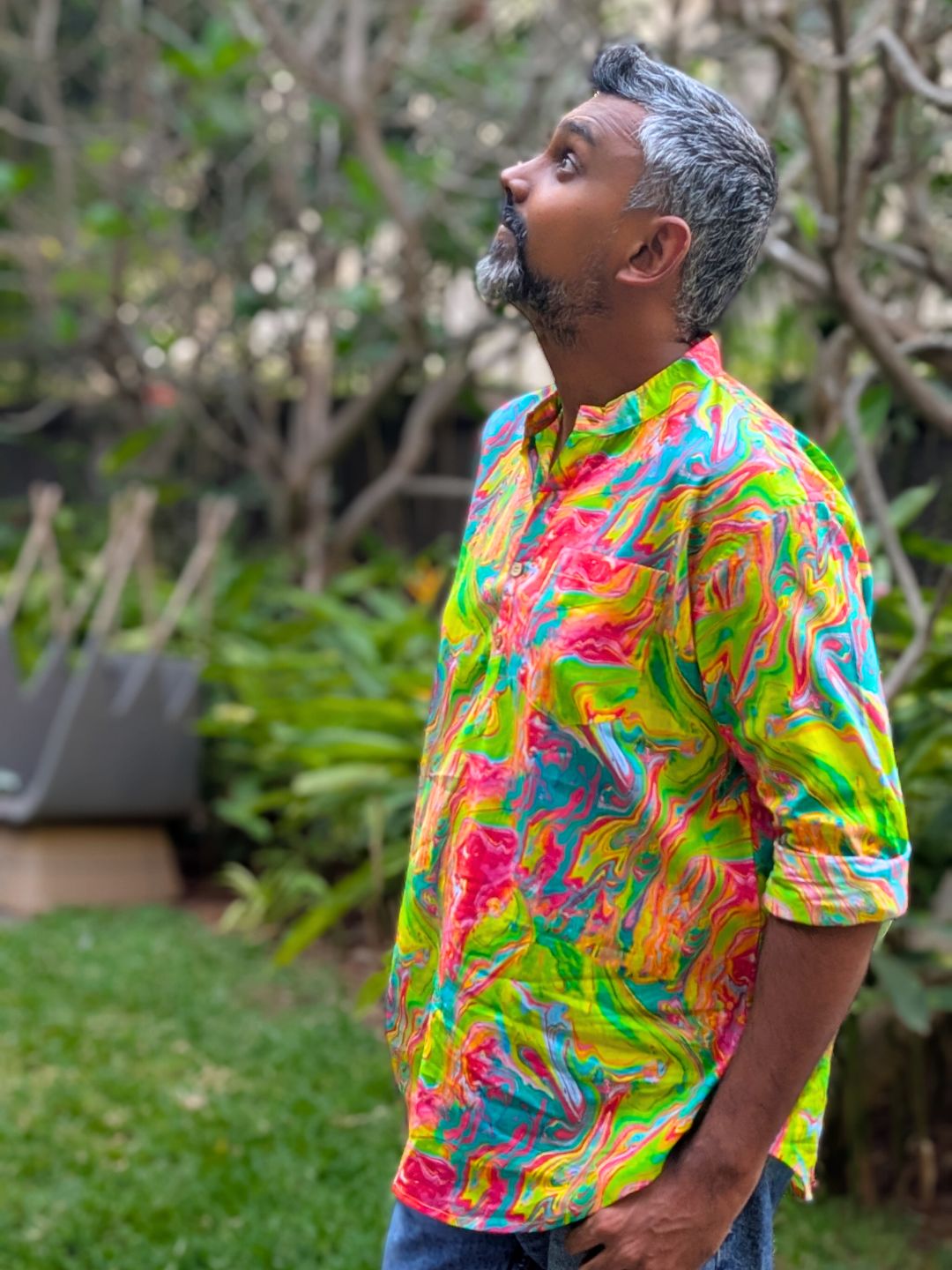 Holi print Kurta-Shirt for Boys, Men | Neon Holi