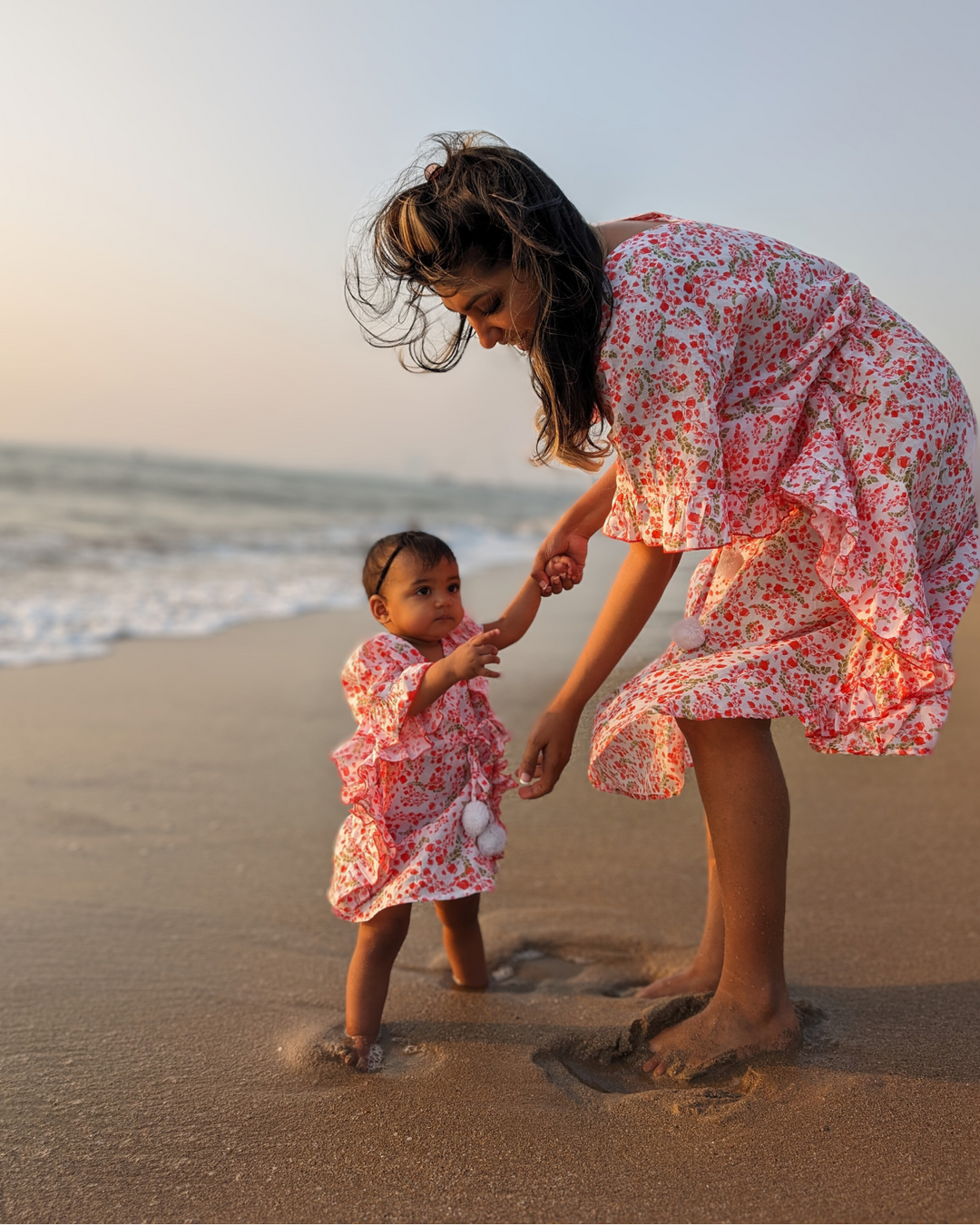 Cotton Malmal Beach Kaftan - Bougainvillea