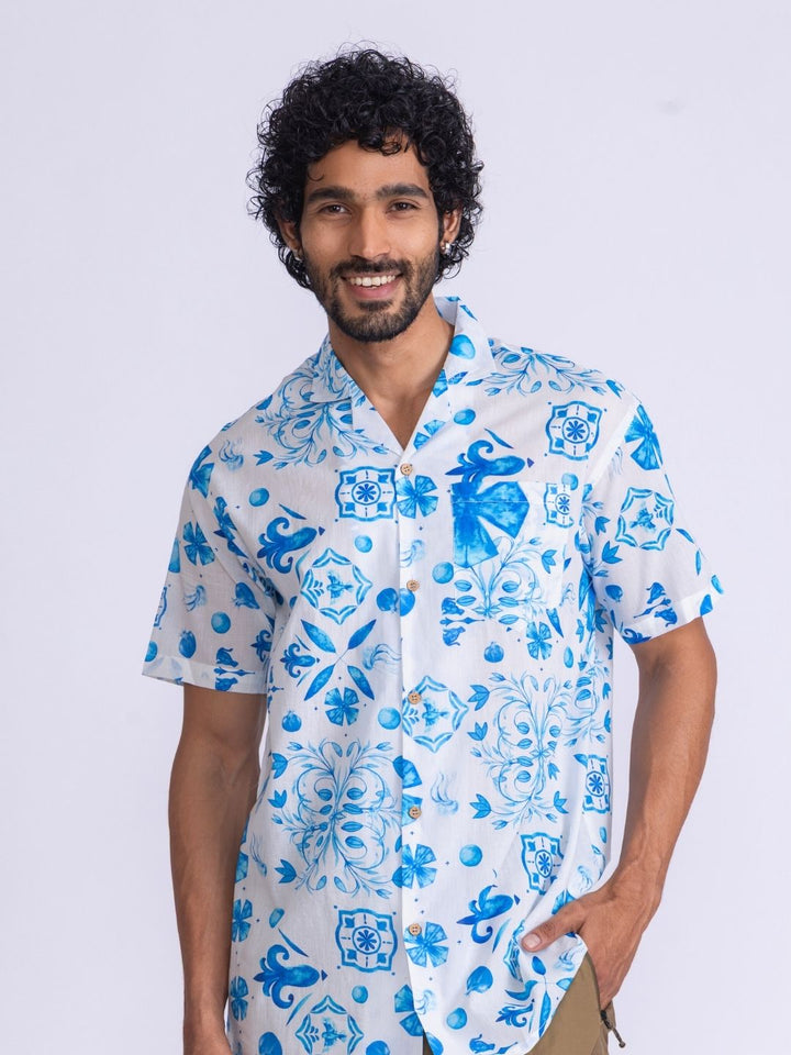 Men’s Cotton Shirt | Azure