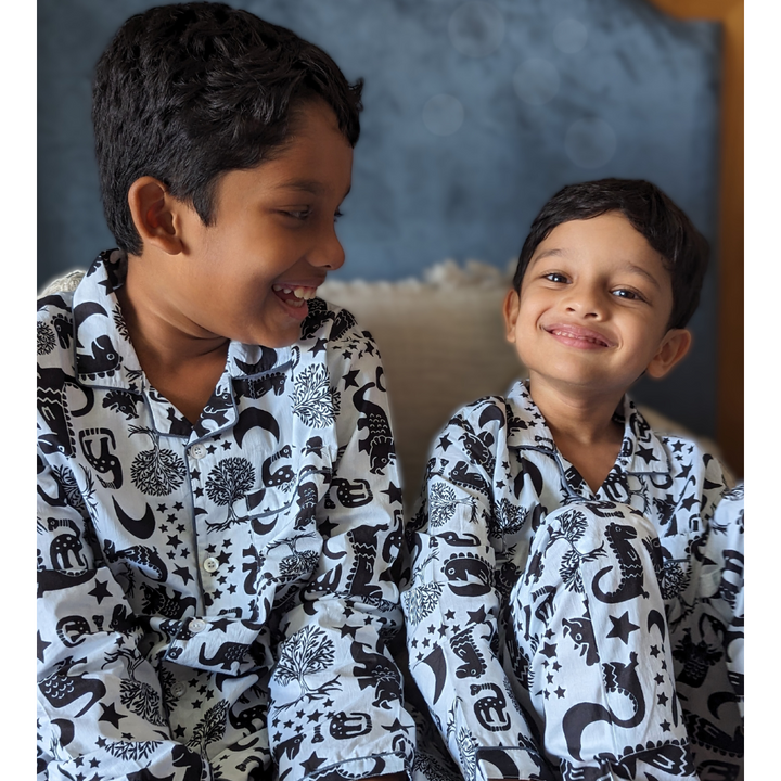 Cotton Night Suit for Kids | Dinosaur Dancing