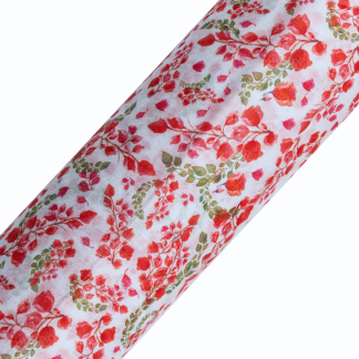 Cotton Malmal Fabric | Bougainvillea