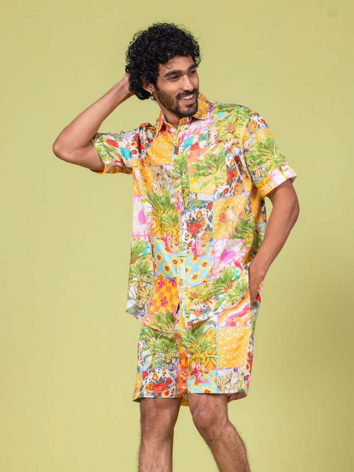 Men’s Cotton Shirt &amp; Shorts Set | Summertime