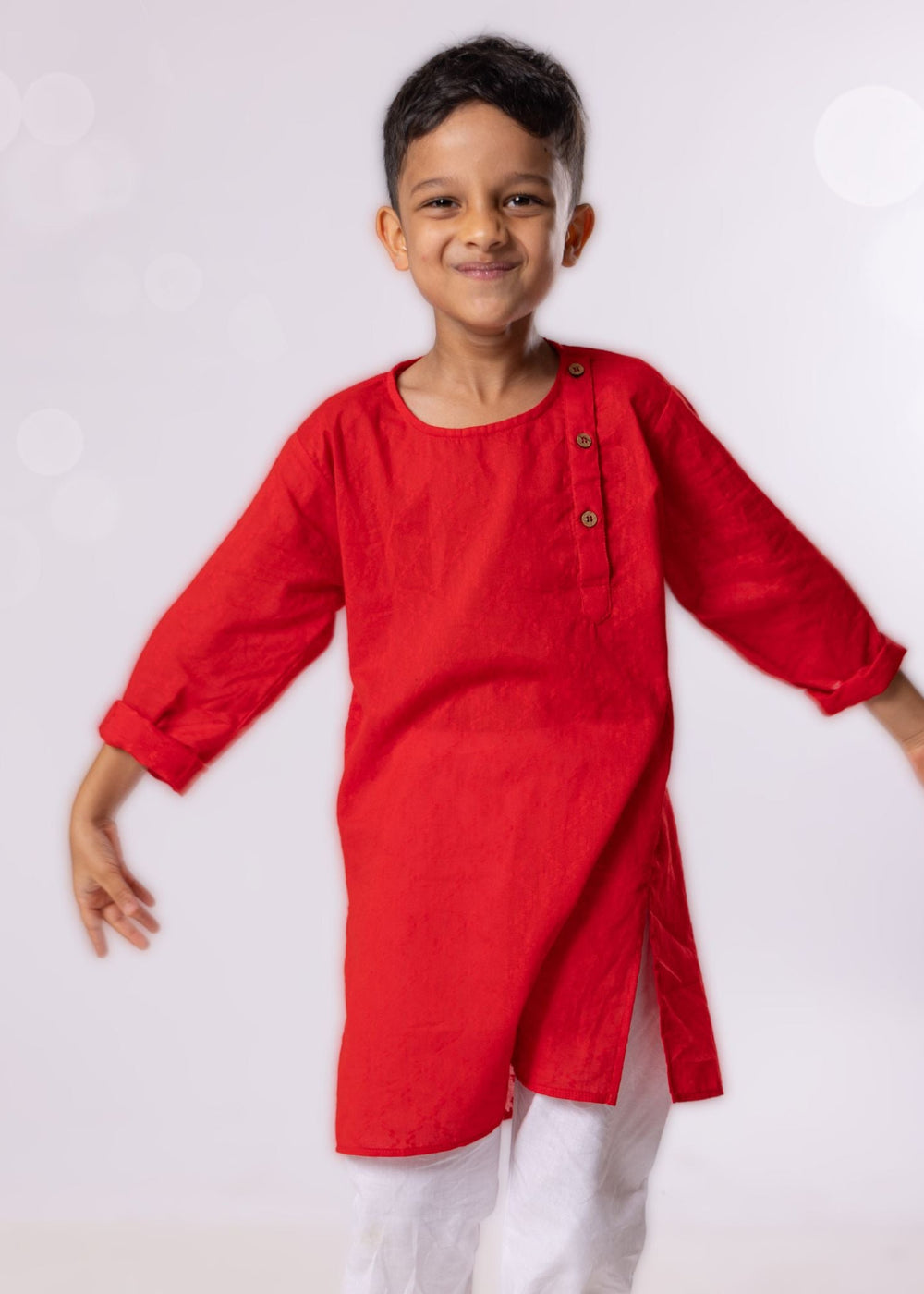 red cotton kurta for boys