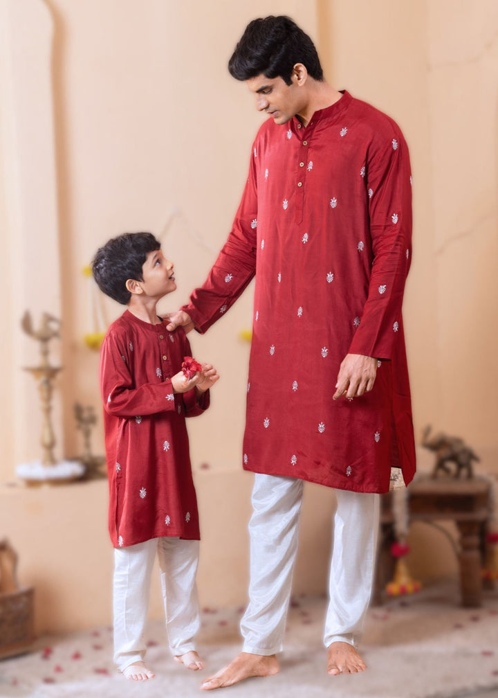 Embroidered Viscose Silk Men&