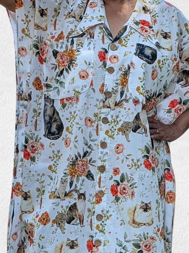 multicolour elegant print for cat lovers