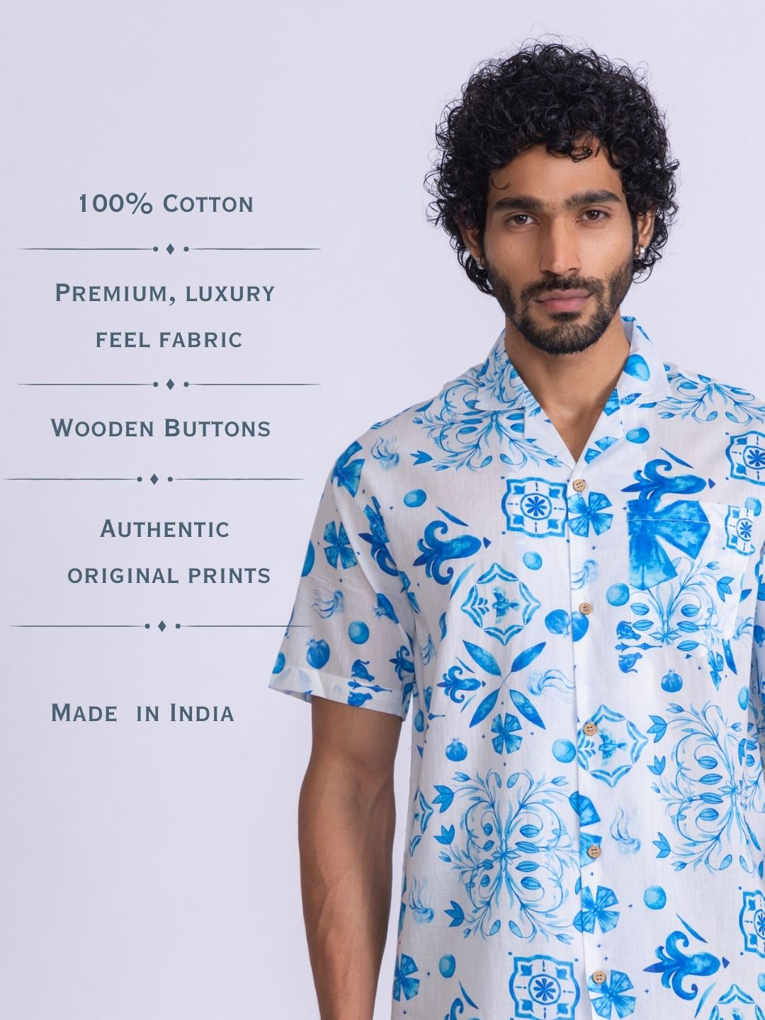 Men’s Cotton Shirt | Azure