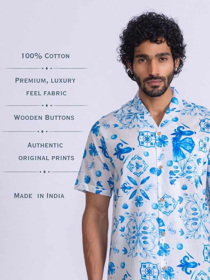 Men’s Cotton Shirt | Azure