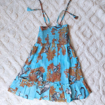 Summer Smocked Dress | Funky Monkey Blue