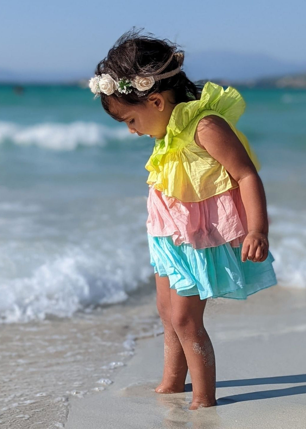 Cotton Malmal Ruffle Tiered Dress | Popsicle | 0-12 Years