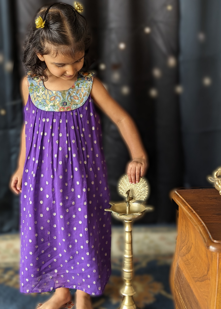 Purple Georgette Churidar Kurta | Girls &amp; Women