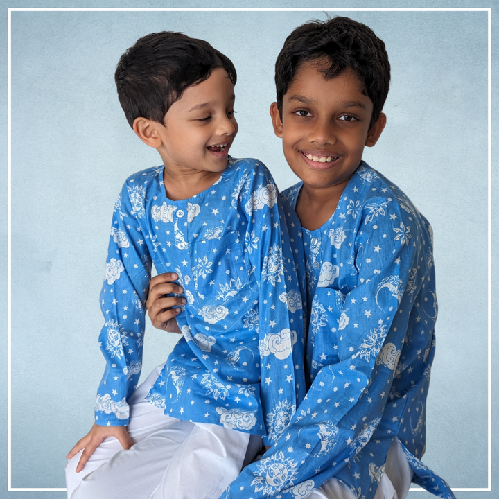 Cotton Night Suit for Kids | Nayantaara Powder Blue