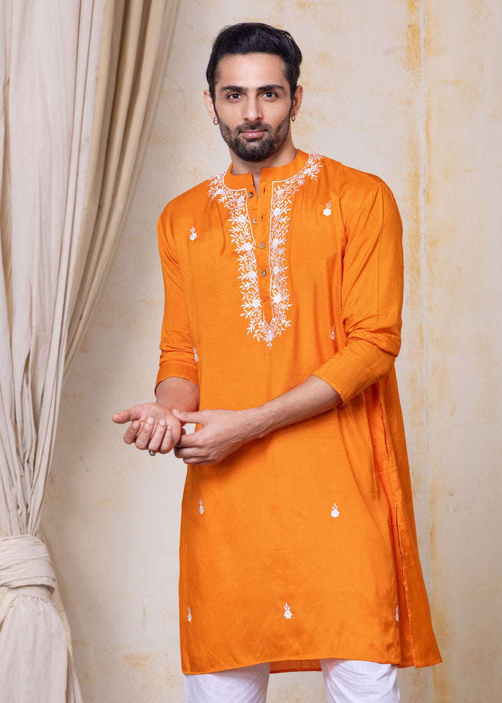 Embroidered Viscose Silk Men&