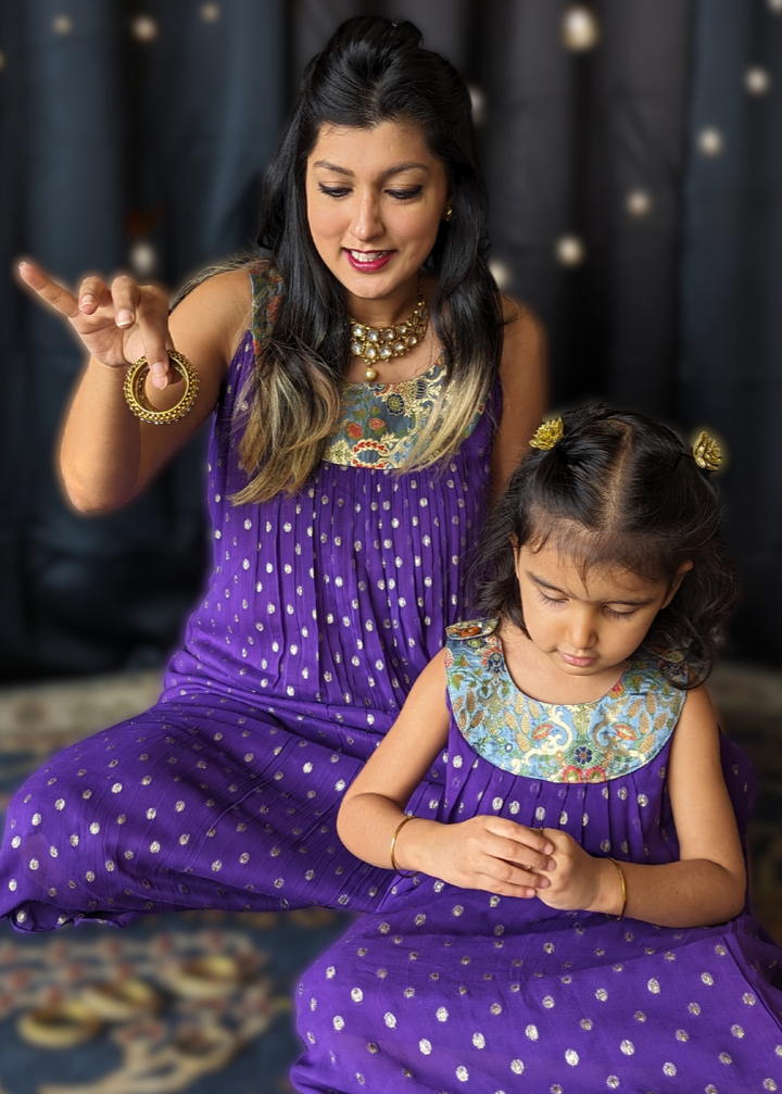 Purple Georgette Churidar Kurta | Girls &amp; Women