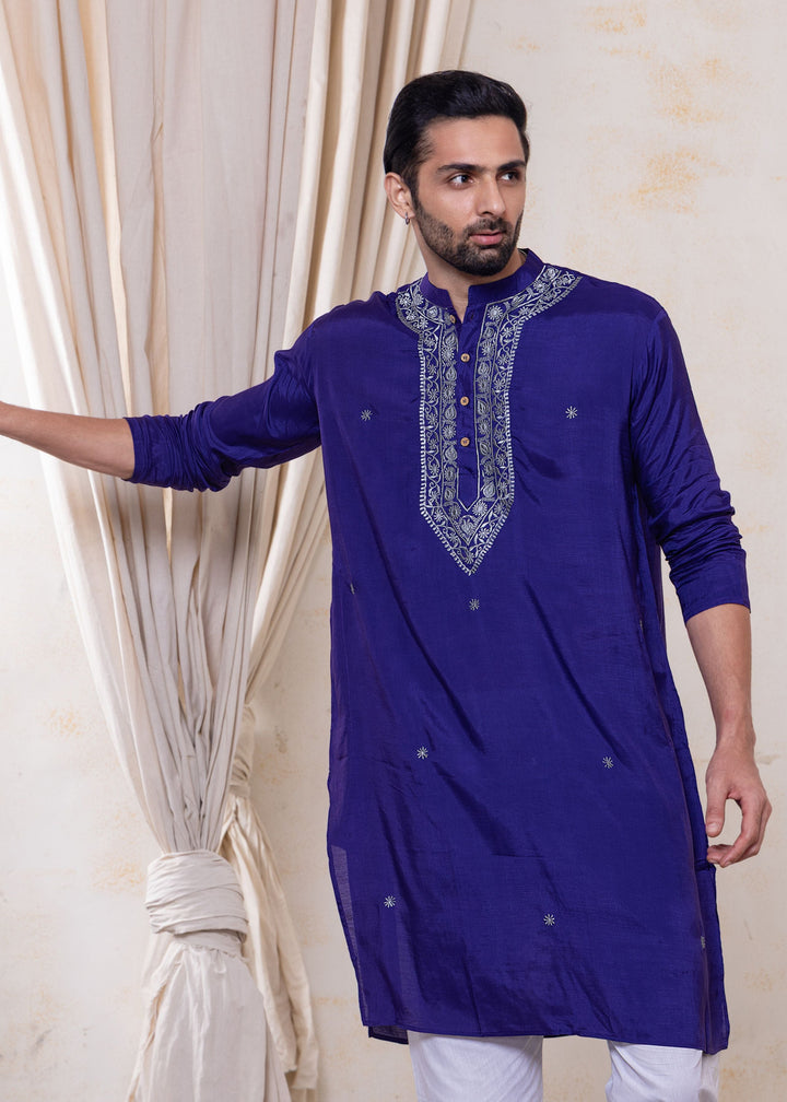 Embroidered Viscose Silk Men&