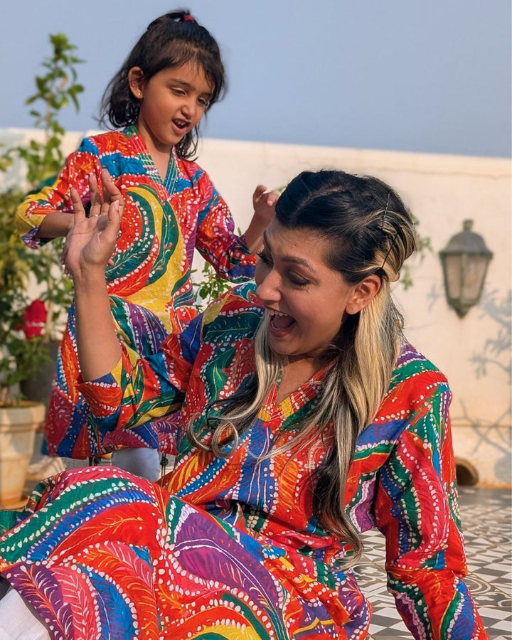 Holi print Cotton Kurta for Girls, Women | Rangeela