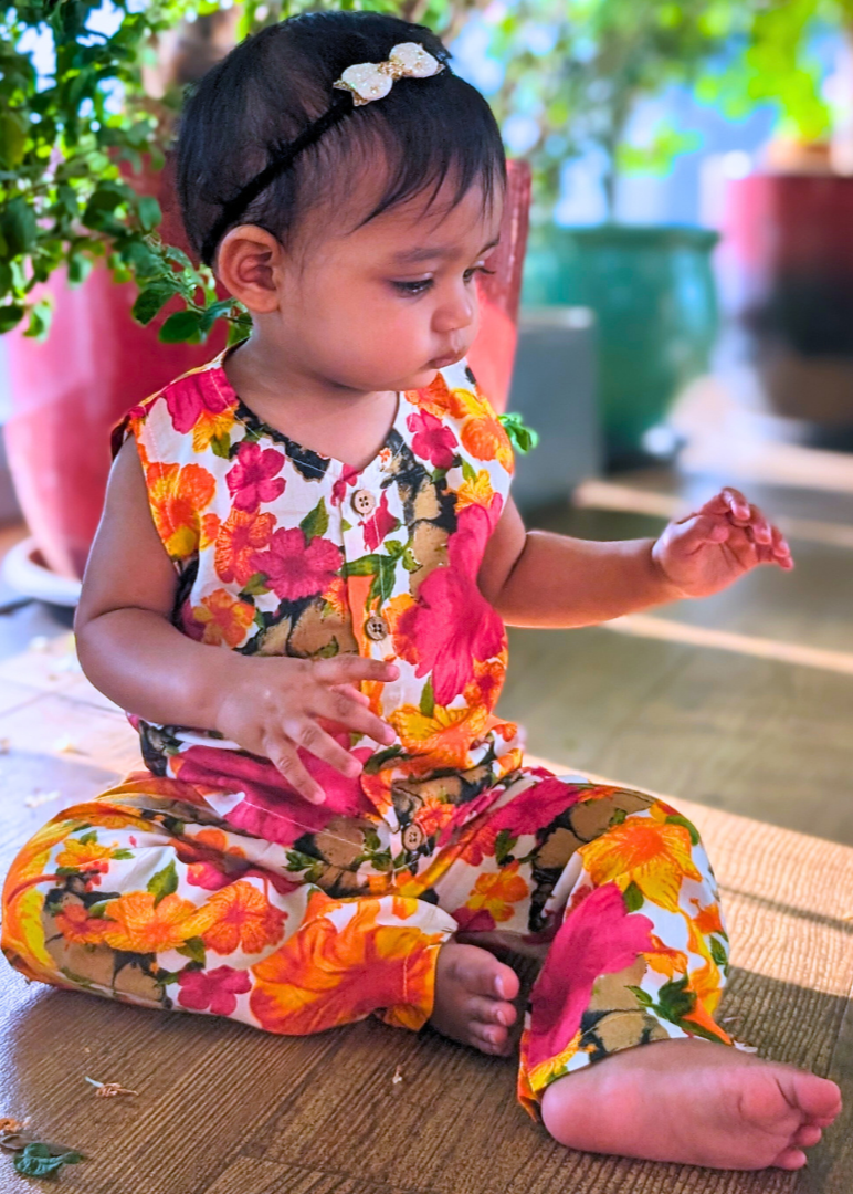 floral jhabla vest pajama set newborn baby