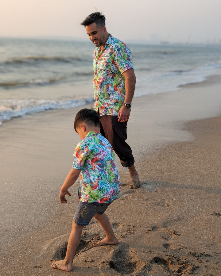 Kukdoo Koo men’s cotton shirt – quirky rooster-themed shirt