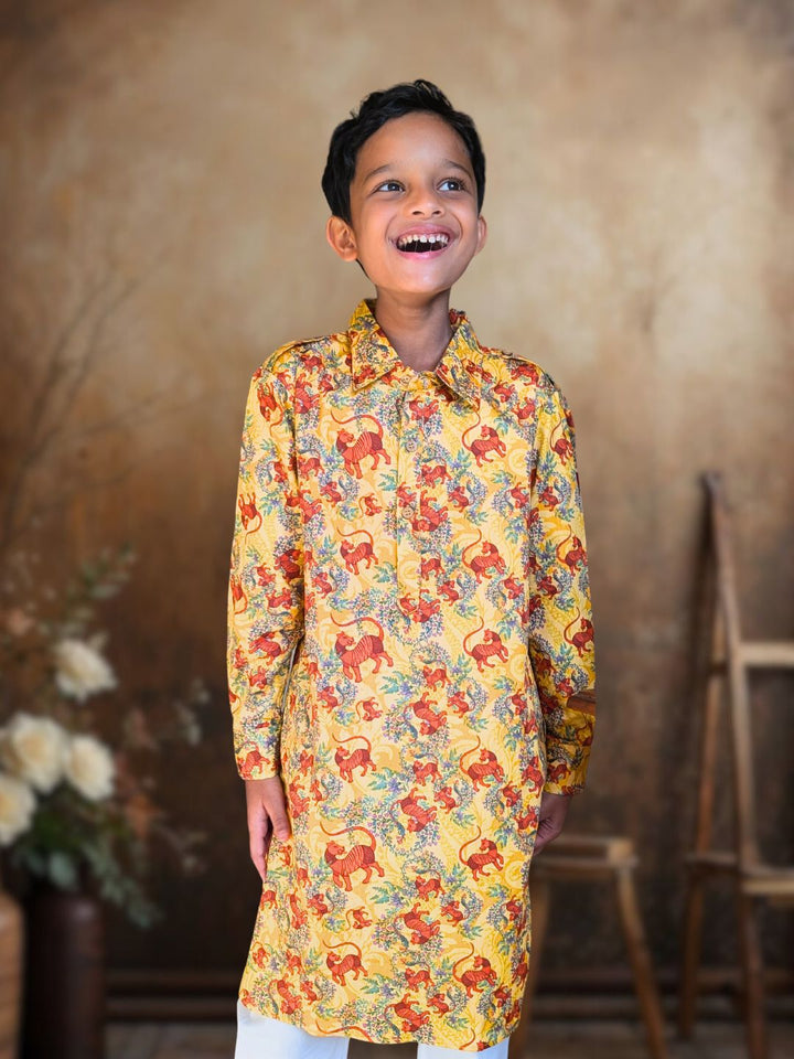 Cotton Pathani Kurta | Bhil Tiger