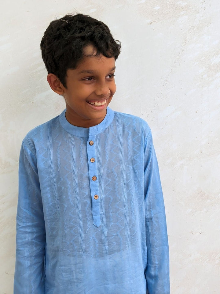 Cotton Kurta for Boys, Men | Colour Pop, Powder Blue