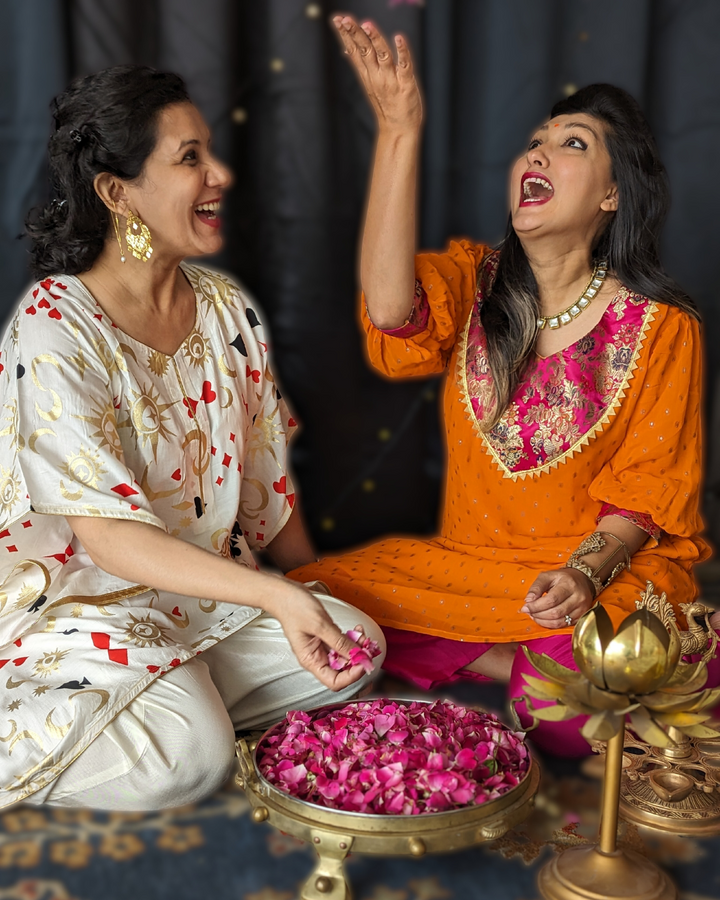 Orange Georgette Kurta with Pink Palazzo Pants | Girls &amp; Women