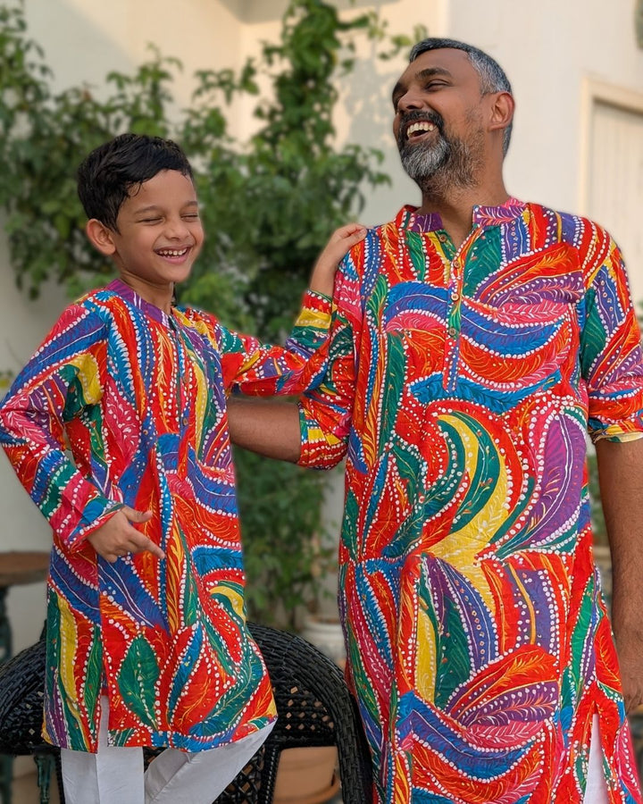 Holi print Kurta for Boys, Men | Rangeela
