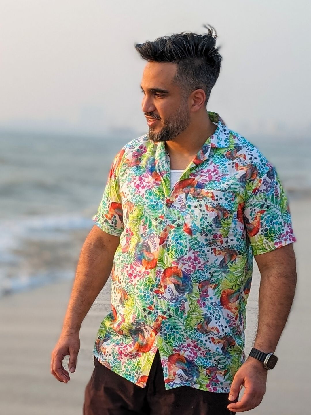 Kukdoo Koo men’s cotton shirt – quirky rooster-themed shirt