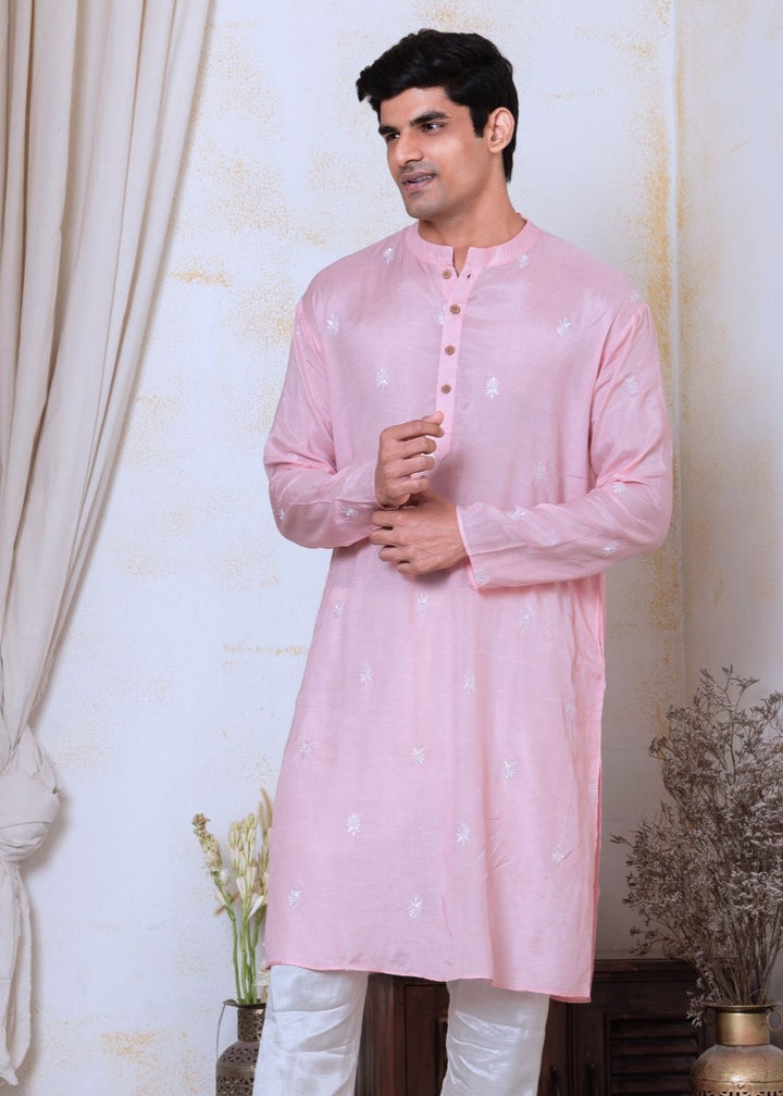Embroidered Viscose Silk Men&