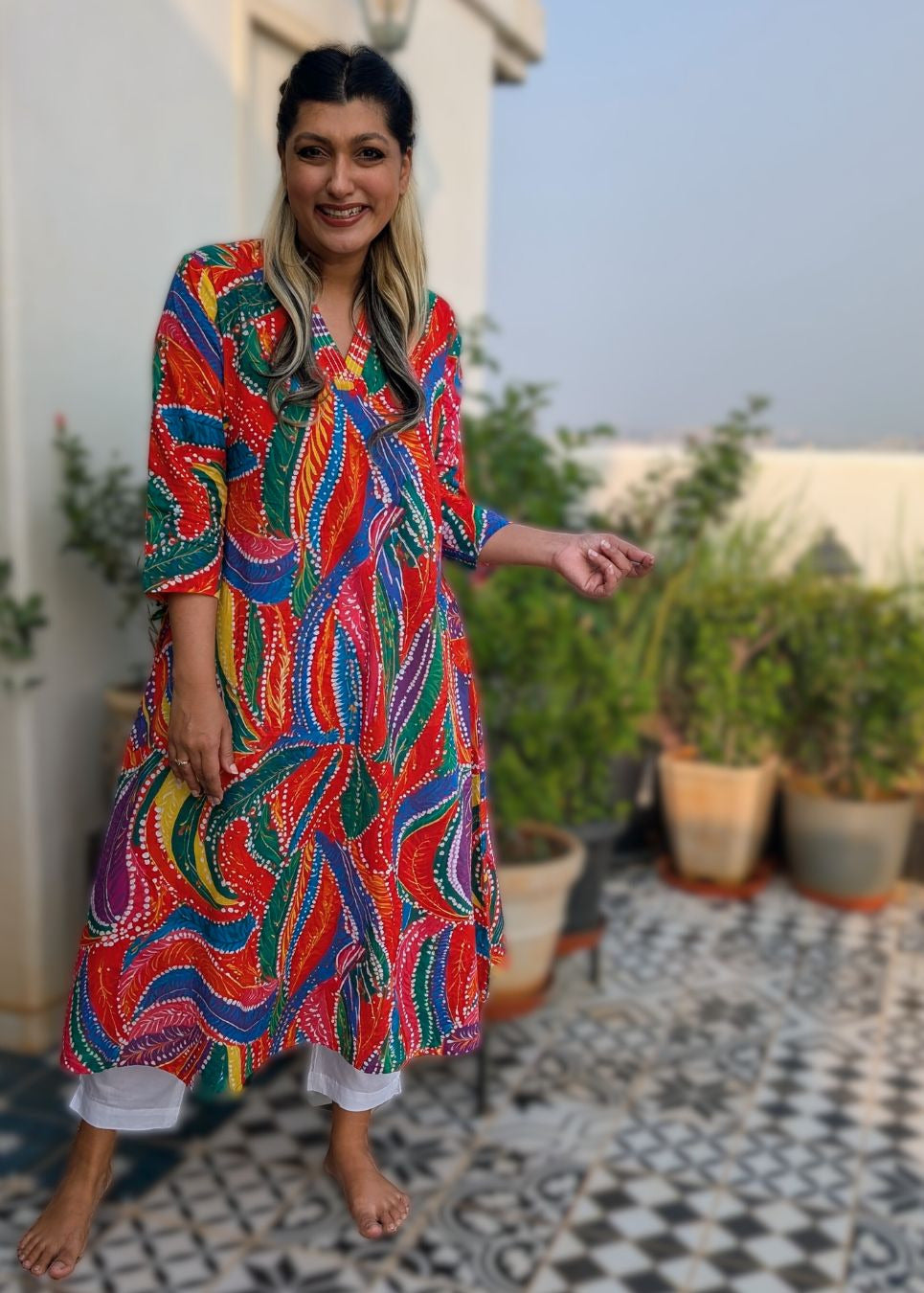 Holi print Cotton Kurta for Girls, Women | Rangeela