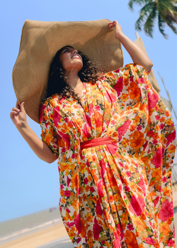 Kaftan Dress Gown for Women | Hibiscus