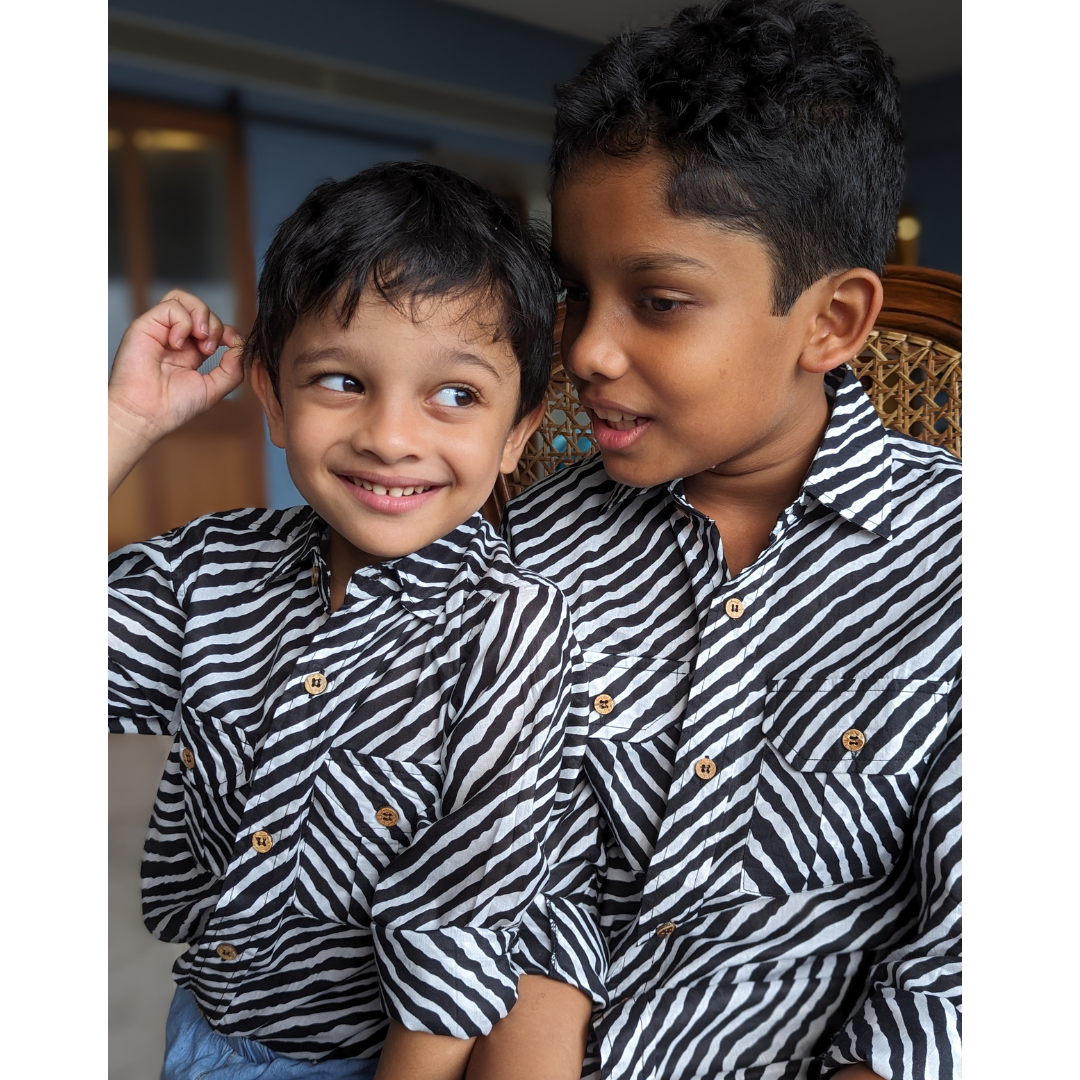 Cotton Malmal Shirt for Boys, Men | Leheriya Black
