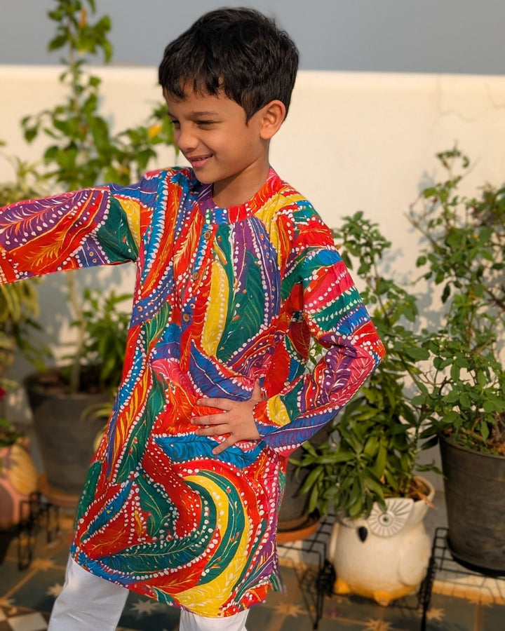 Holi print Kurta for Boys, Men | Rangeela