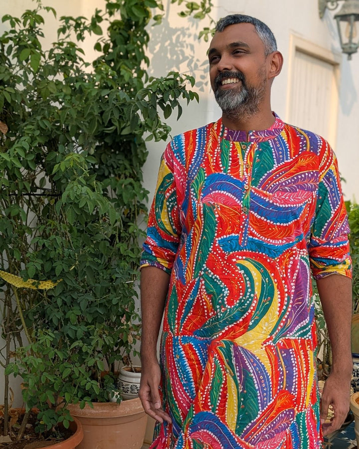 Holi print Kurta for Boys, Men | Rangeela