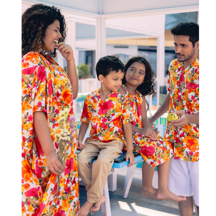 A-line floral dress | Hibiscus