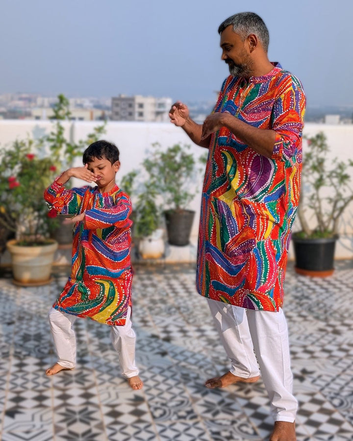 Holi print Kurta for Boys, Men | Rangeela