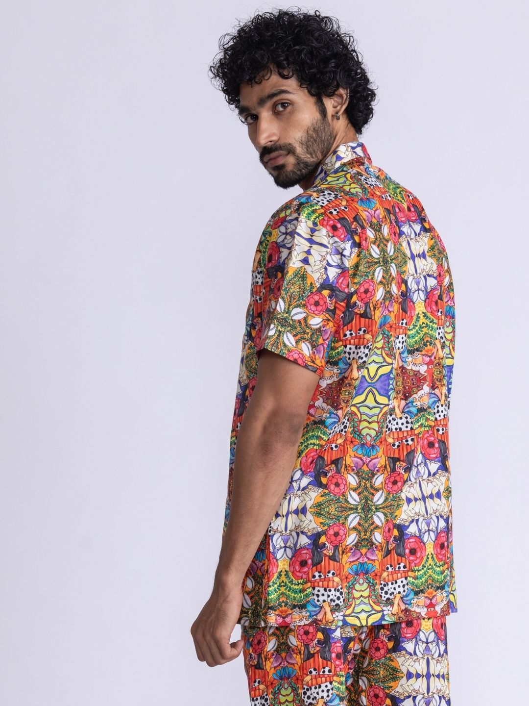 Men’s Cotton Shirt &amp; Shorts Set | Ruby